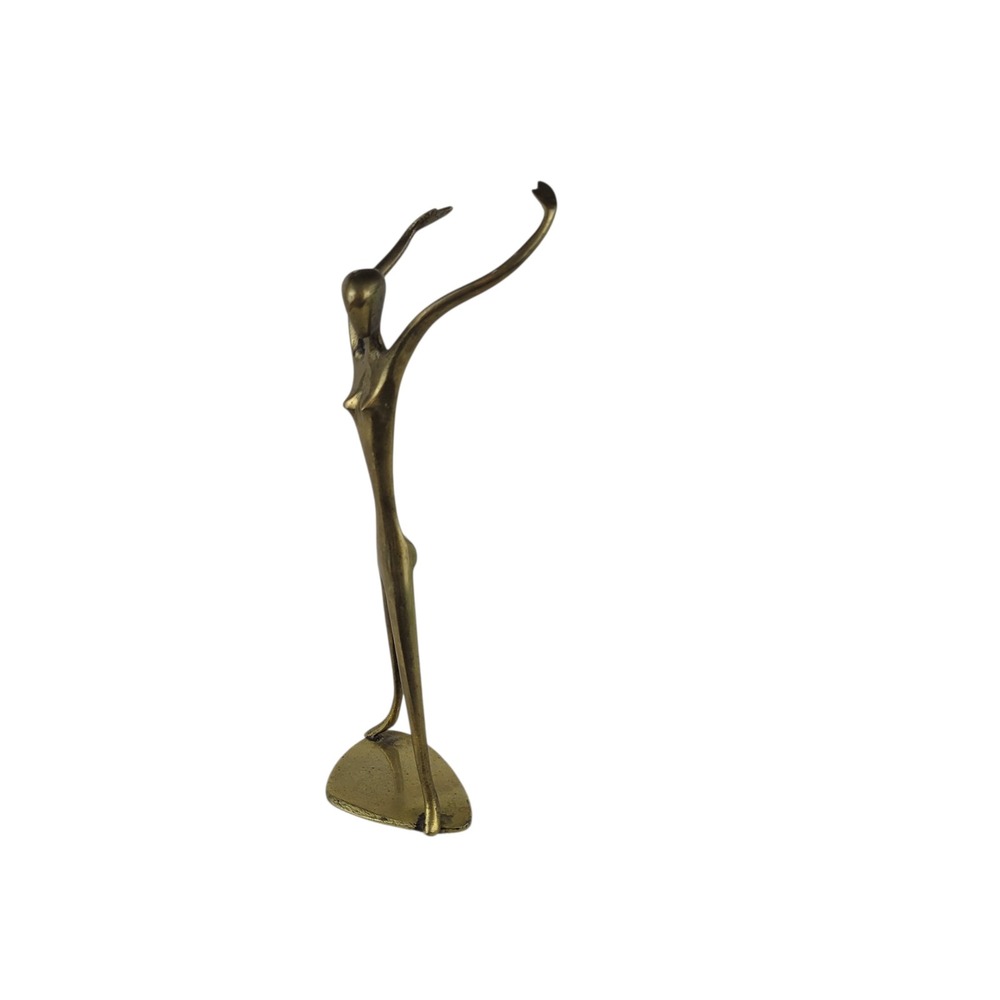 Vintage Solid Brass Abstract Female Figurine Mid Century‎ Modern Sculpture 8.5"